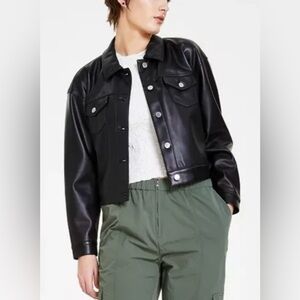 BAR III Black Faux Leather Jacket